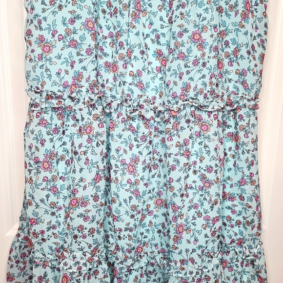 The Children's Place Girls Teal Chiffon 2 Tiered Sleeveless Summer Dress Size 16 - Picture 7 of 13